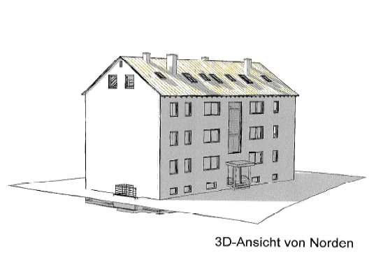 Gebäude 3D-Ansicht Norden