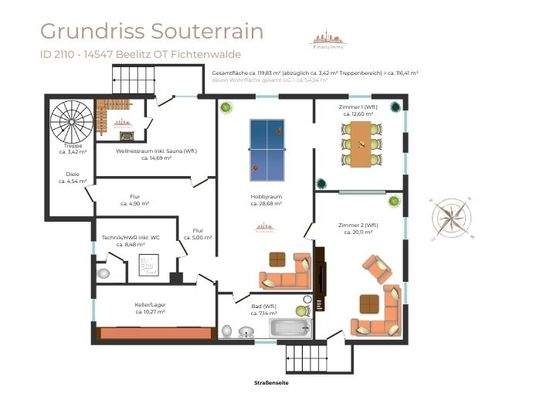 Grundriss Souterrain ID 2110