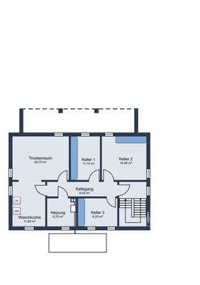 Aufbereiteter Grundriss Keller