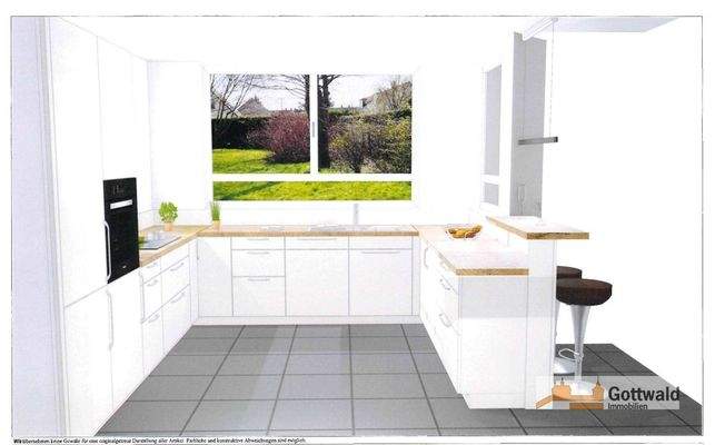 offene Küche mit Bar-Theke