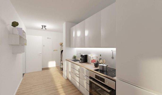 Visualisierung der Küche der Eigentumswohnung