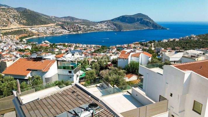 Panoramic Sea View 4-Story Villa in Kalkan Antalya