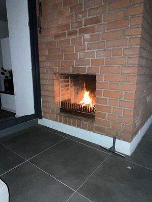 Außenkamin auf der Terrasse