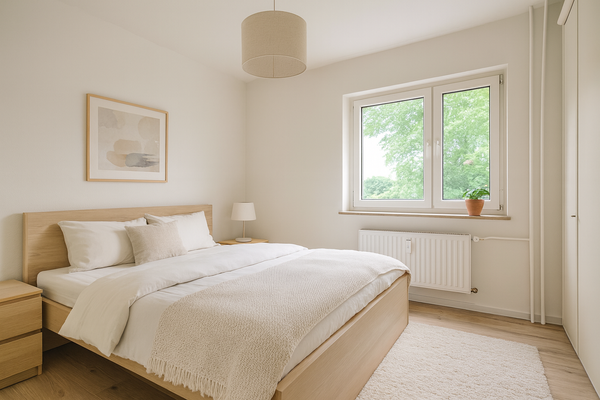 Schlafzimmer (mit KI möbliert)