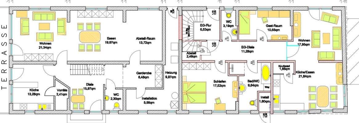 EG links Bestand, rechts Plan