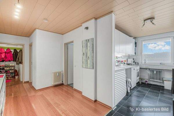 Blick in Küche und Flur 