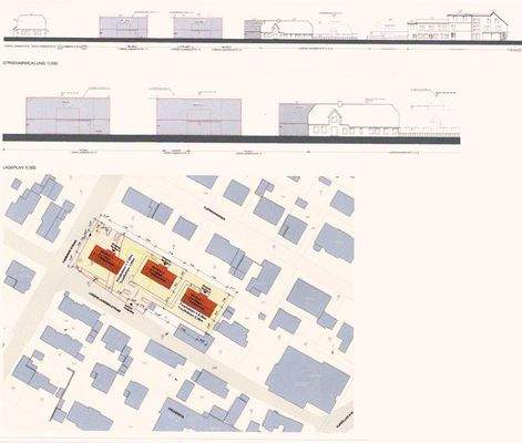 Drei Mehrfamilienhäuser