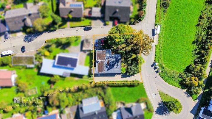 Vogelperspektive-Grundstücksgrenze