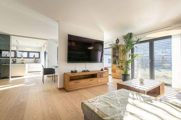 Wohnzimmer mit Küche