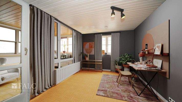 Home-Office mit Wohnveranda