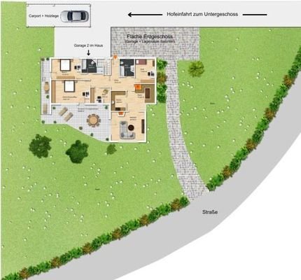 Grundriss EG mit Garten