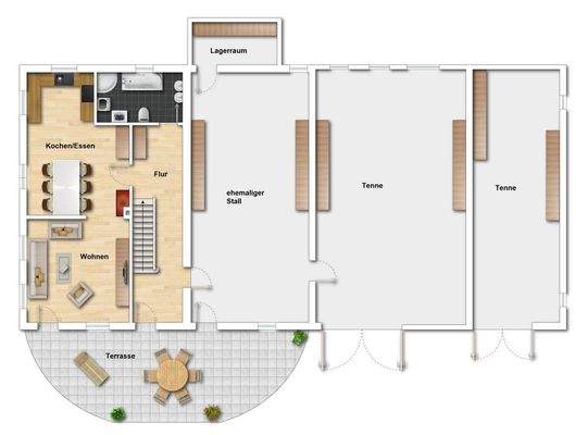 Grundriss EG (nicht maßstabsgetreu - kann vom Original abweichen)