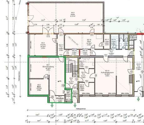 Grundriss grün umrandet