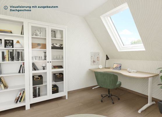 Visualisierung Büro im Dachgeschoss