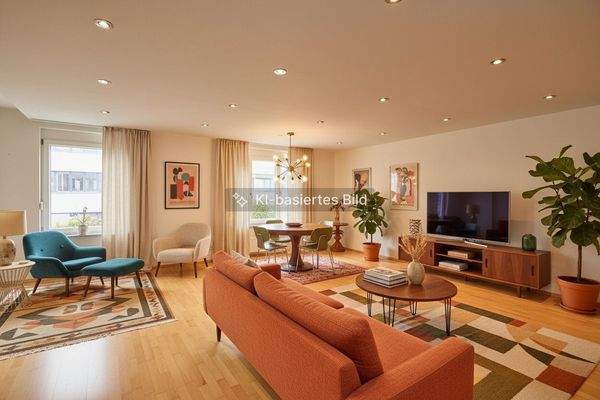 Großer Wohn- /Essbereich mit Zugang zum Balkon II Ki-basier