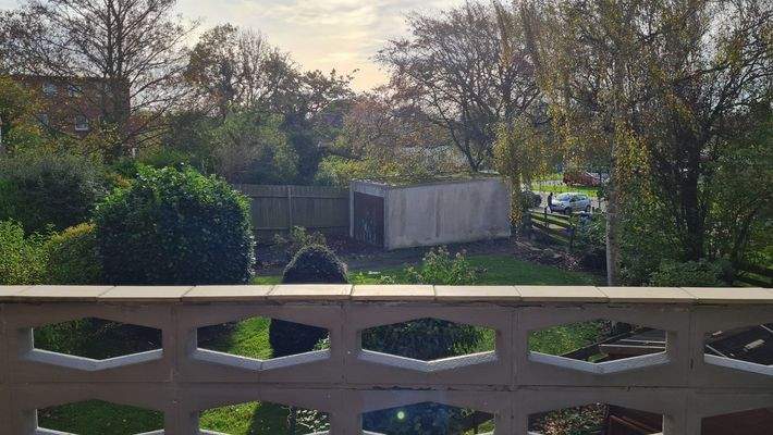 Blick vom Balkon der Mietwohnung