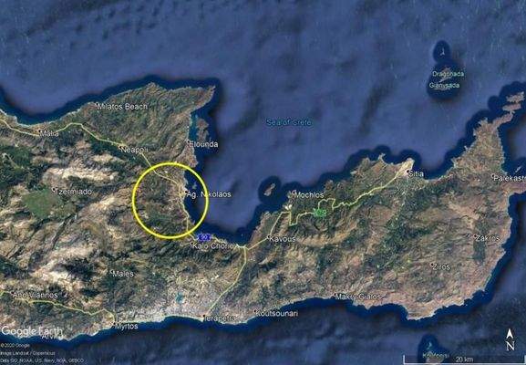 Kreta, Agios Nikolaos: Grundstück mit Meerblick zu verkaufen