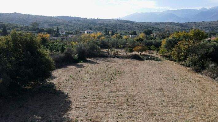 Kreta, Armeni: Erstklassiges Baugrundstück mit Bergblick, Obstgarten und Strandnähe
