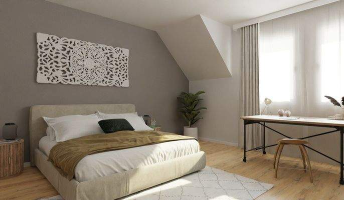 Großes und helles Schlafzimmer