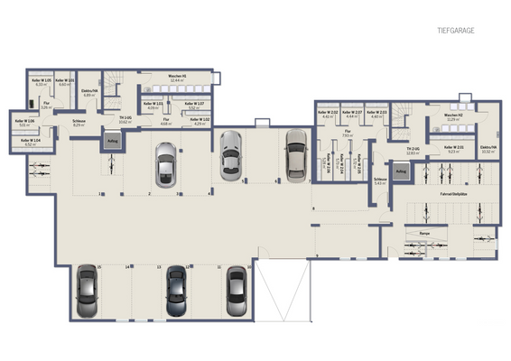 Grundriss Tiefgarage