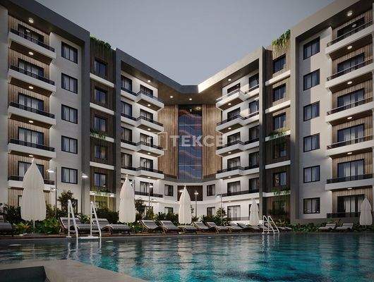 Real Estate with a Pool Near the Airport in Antalya