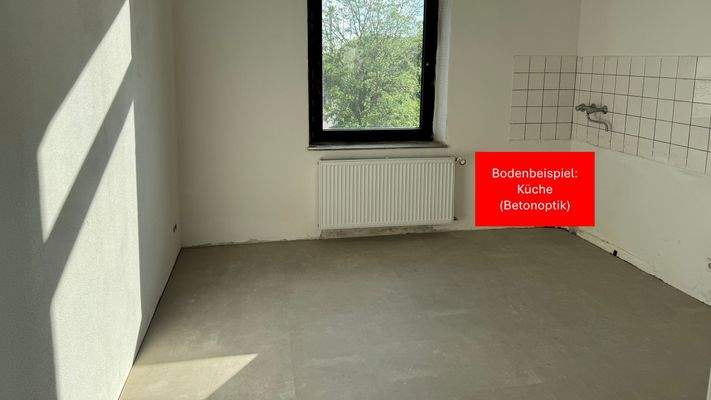 Küche mit Betonboden