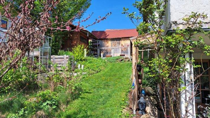 Seitlicher Blick auf Terrasse
