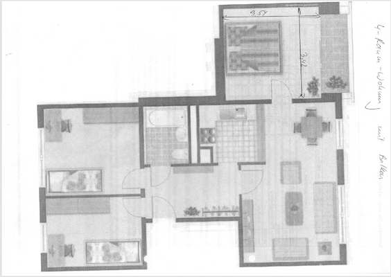 Grundriss mit Balkon