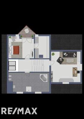 Grundriss visualisiert OG