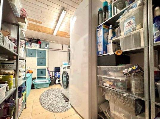 Hauswirtschaftsraum mit Regalsystem (UG)