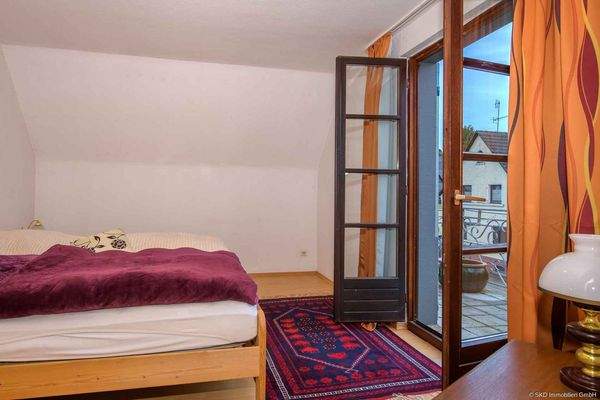 Eines der Schlafzimmer im Obergeschoss