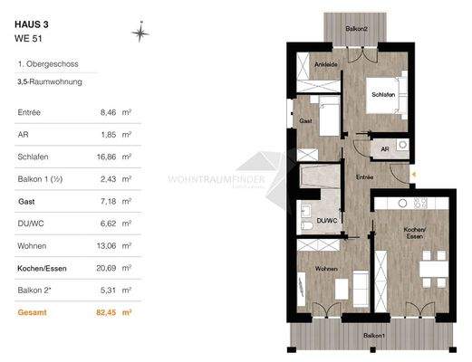 Grundriss H3 WE51 3,5R