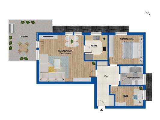 Grundriss Souterrainwohnung