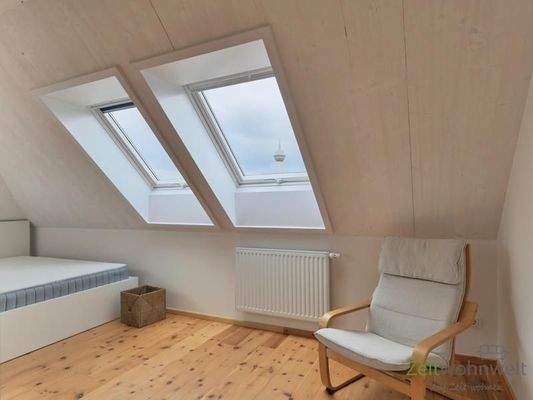 Blick ins rechte Schlafzimmer