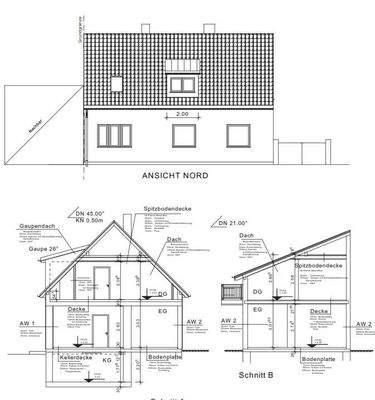Ansicht Nord, Schnitt