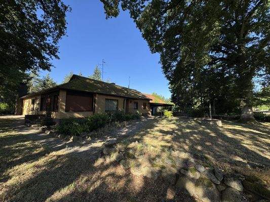 Seitenansicht vom Vorgarten