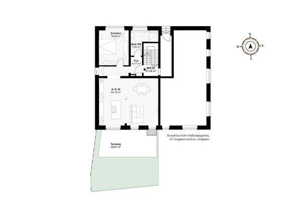 Grundriss Wohnung 1 / Erdgeschoss