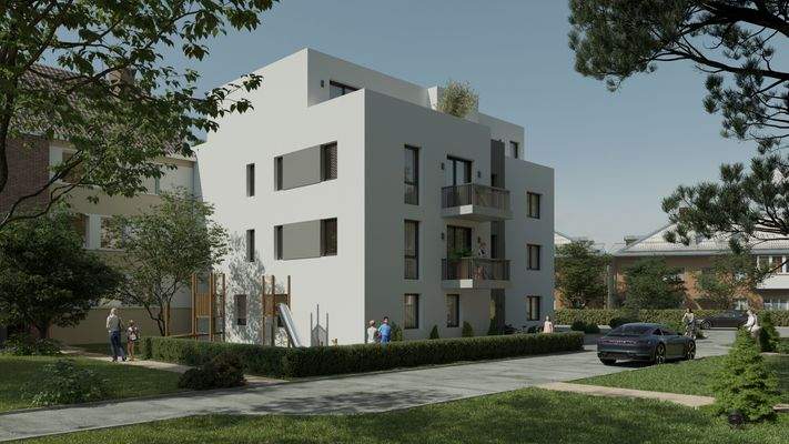 Vorderansicht seitlich links morgens