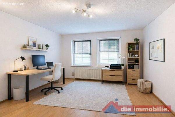 Flexibel nutzbares Zimmer – ideal als Homeoffice oder Kinderzimmer - mit KI möbliert