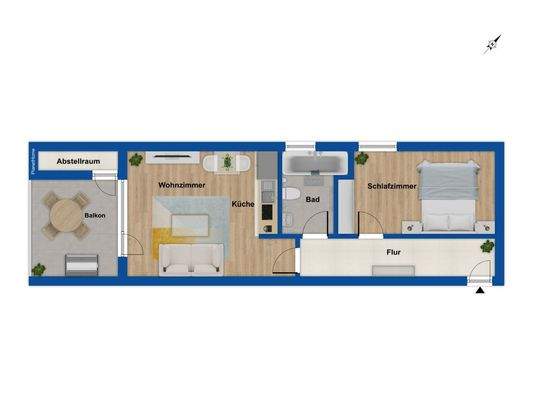 Grundriss Untergeschosswohnung