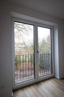 Blick aus einerm der Zimmer ind Grüne