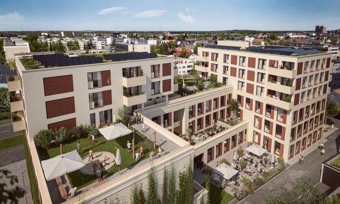 Blick auf die Dachterrassen