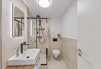 Modernes Bad mit großer Dusche