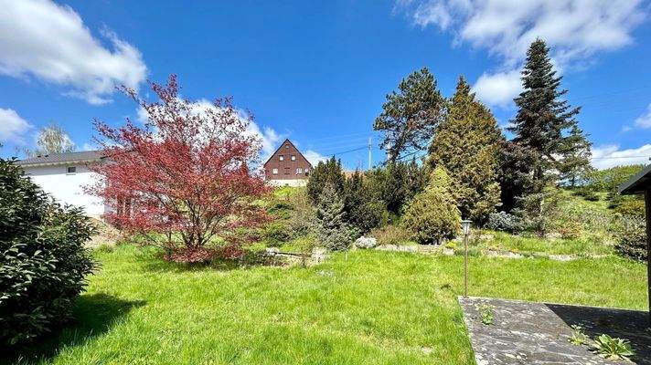 Blick vom unteren Rand des Grundstücks