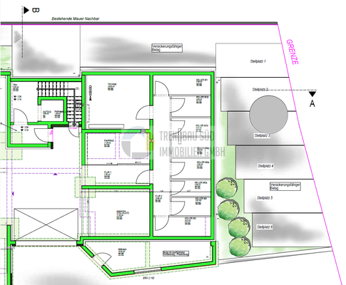 Untergeschoss und Stellplätze