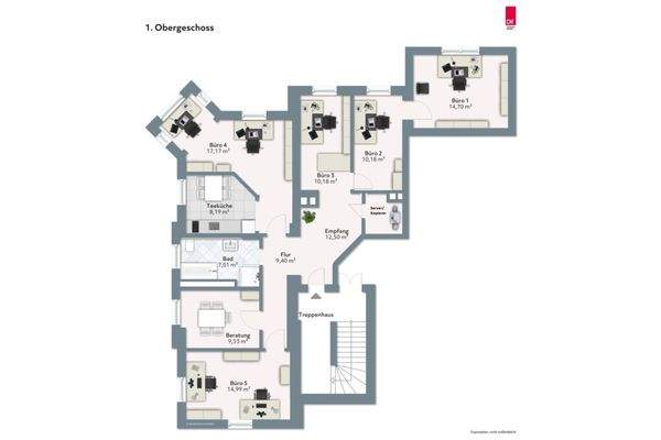 Büroetage Grundriss