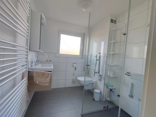 Tageslichtbad im EG neu renoviert mit ebener Dusche, WC