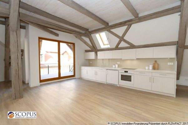 Küchenbereich mit Beispieleinrichtung