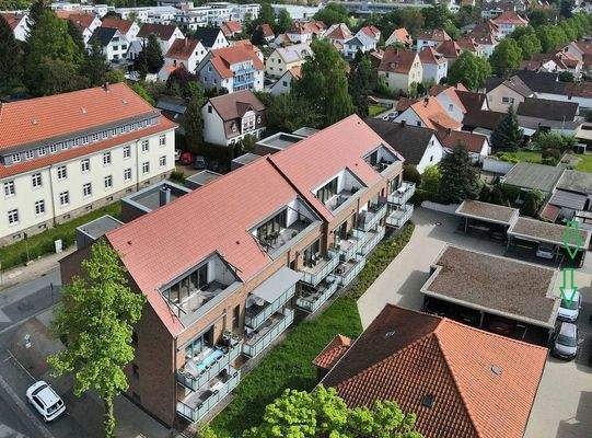 Übersicht Carport + Stellplatz - Pfeil