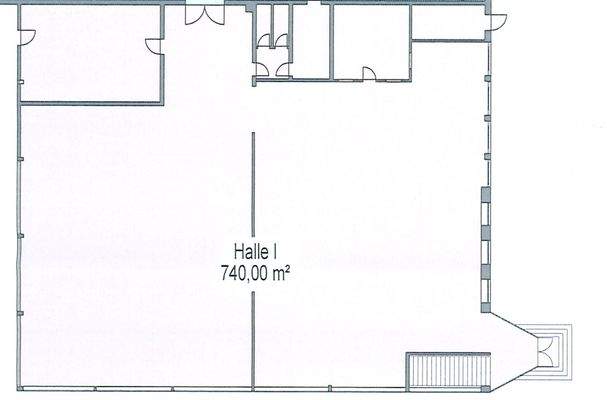 Grundriss Halle 1- 740 m²